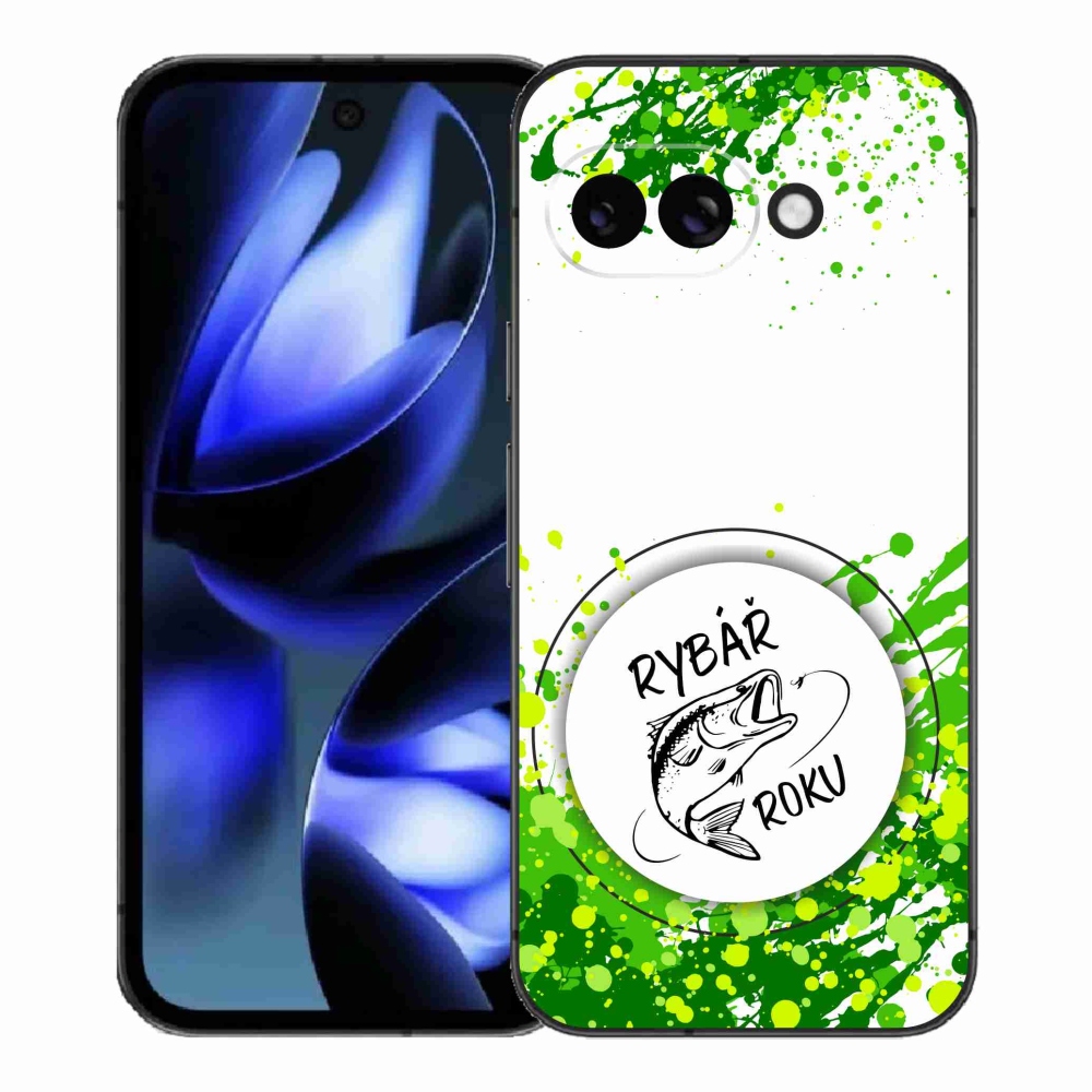Gelový kryt mmCase na Google Pixel 9a - rybář roku bílé pozadí