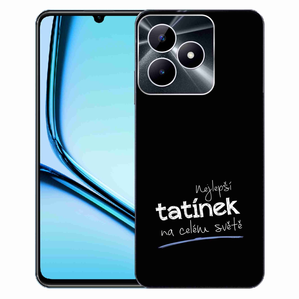 Gelový kryt mmCase na Realme Note 50 - nejlepší tatínek 4 černé pozadí