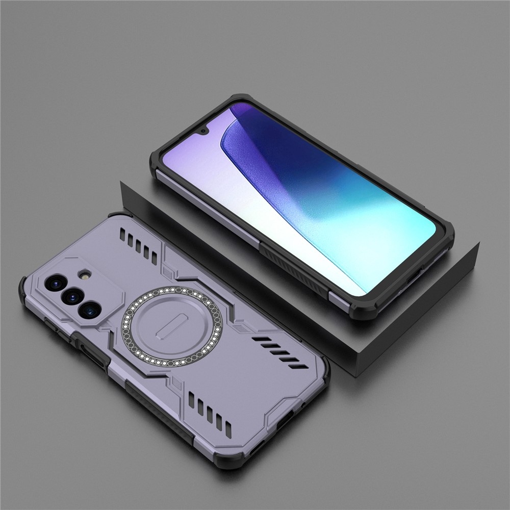Hollow odolný kryt s MagSafe na Samsung Galaxy A17 5G - fialový