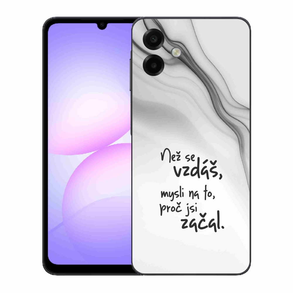 Gelový kryt mmCase na Samsung Galaxy A07 4G - citát 2 bílé pozadí