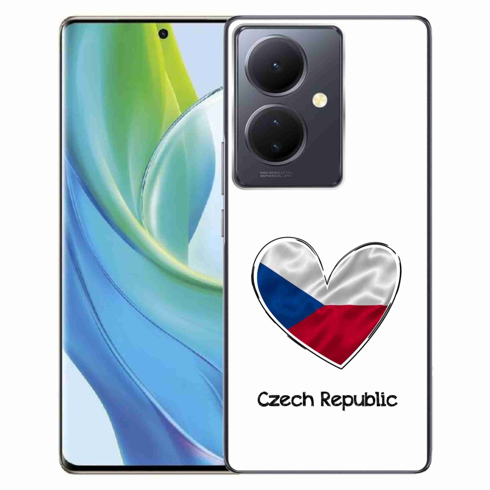 Gelový kryt mmCase na Vivo V29 Lite 5G - vlajka srdce bílé pozadí