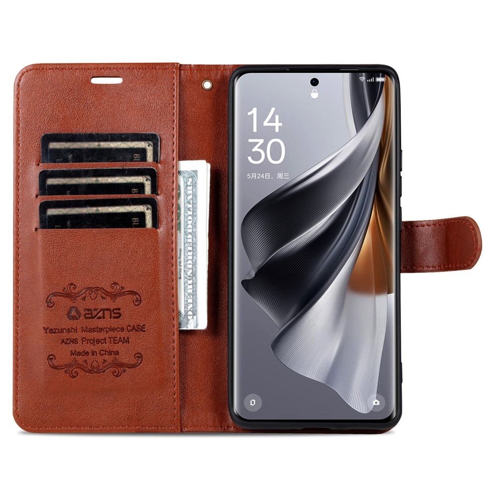 AZNS knížkové pouzdro na Xiaomi Poco X7 Pro 5G - hnědé