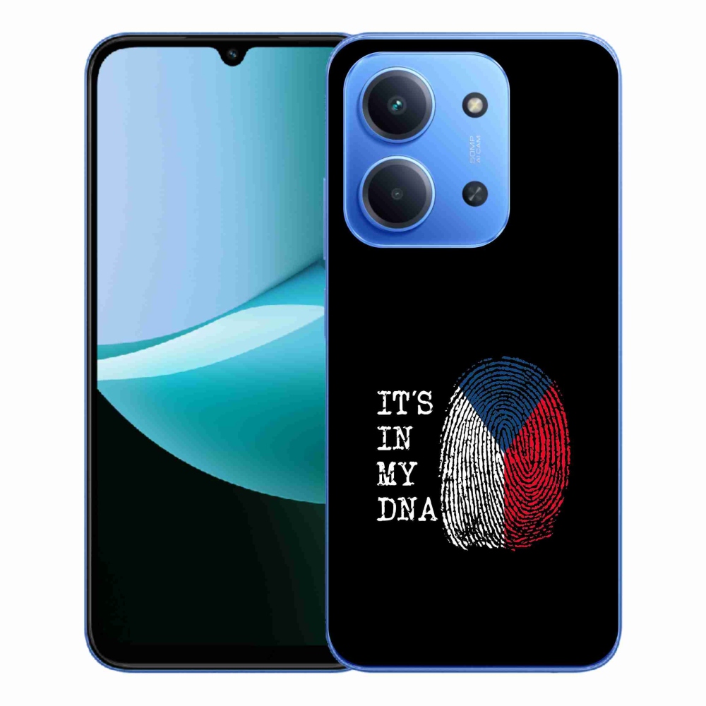 Gelový kryt mmCase na Xiaomi Redmi 15C 4G/5G (173mm) - vlajka otisk prstu černé pozadí