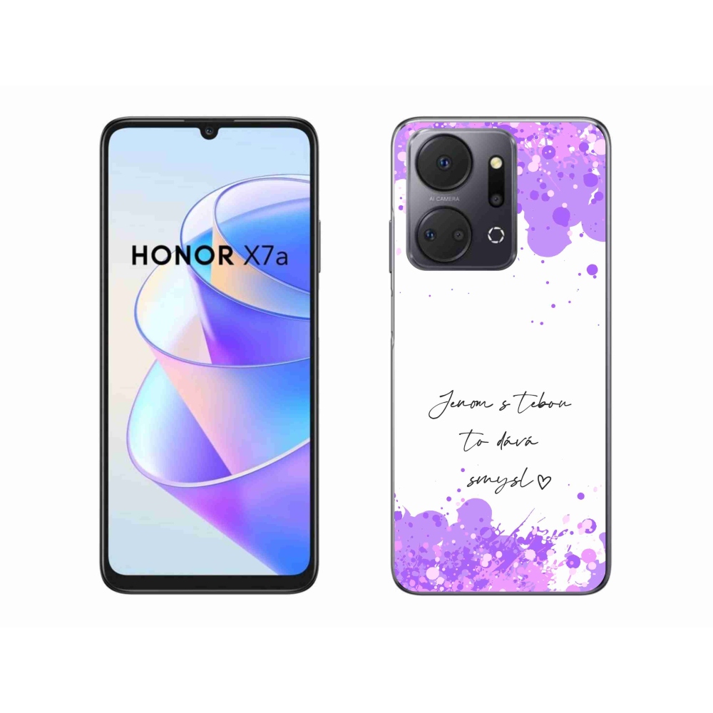 Gelový kryt mmCase na Honor X7a - zamilovaný text bílé pozadí