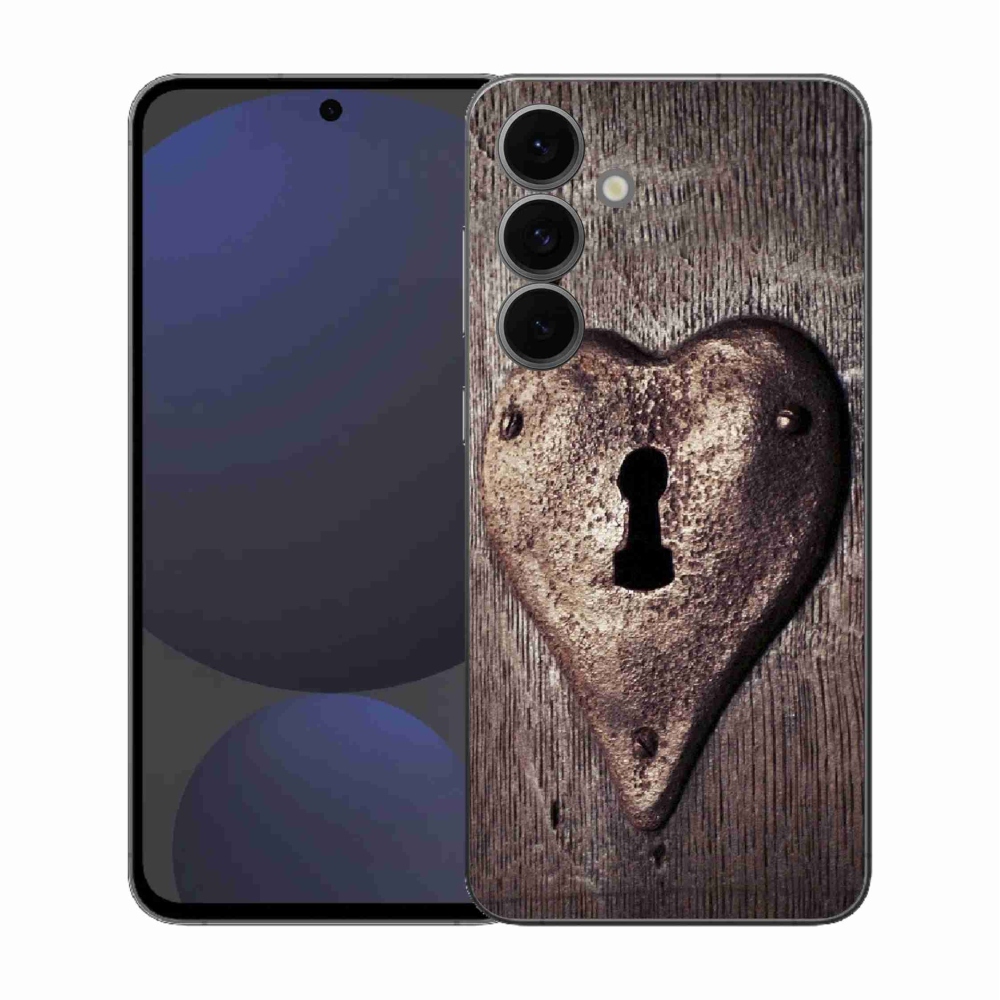 Gelový kryt mmCase na Samsung Galaxy S25 FE - zámek ve tvaru srdce