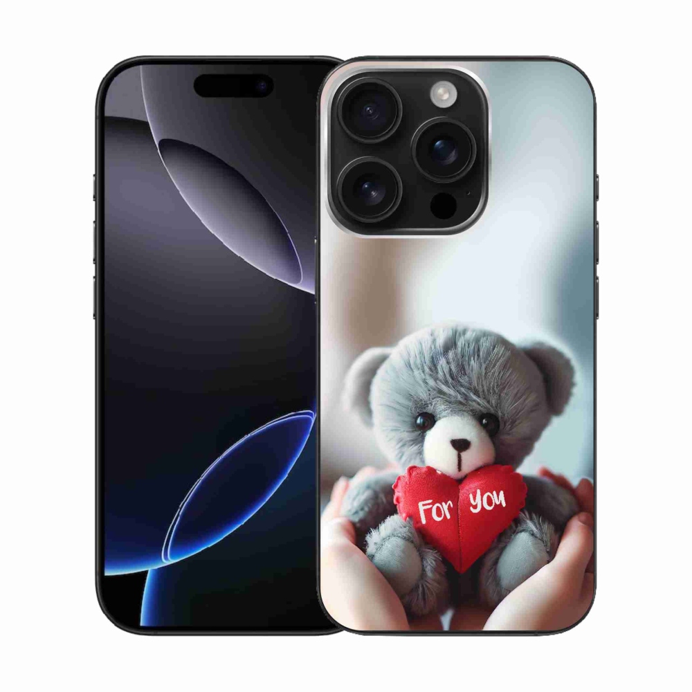 Gelový kryt mmCase na iPhone 16 Pro - medvídek pro zamilované