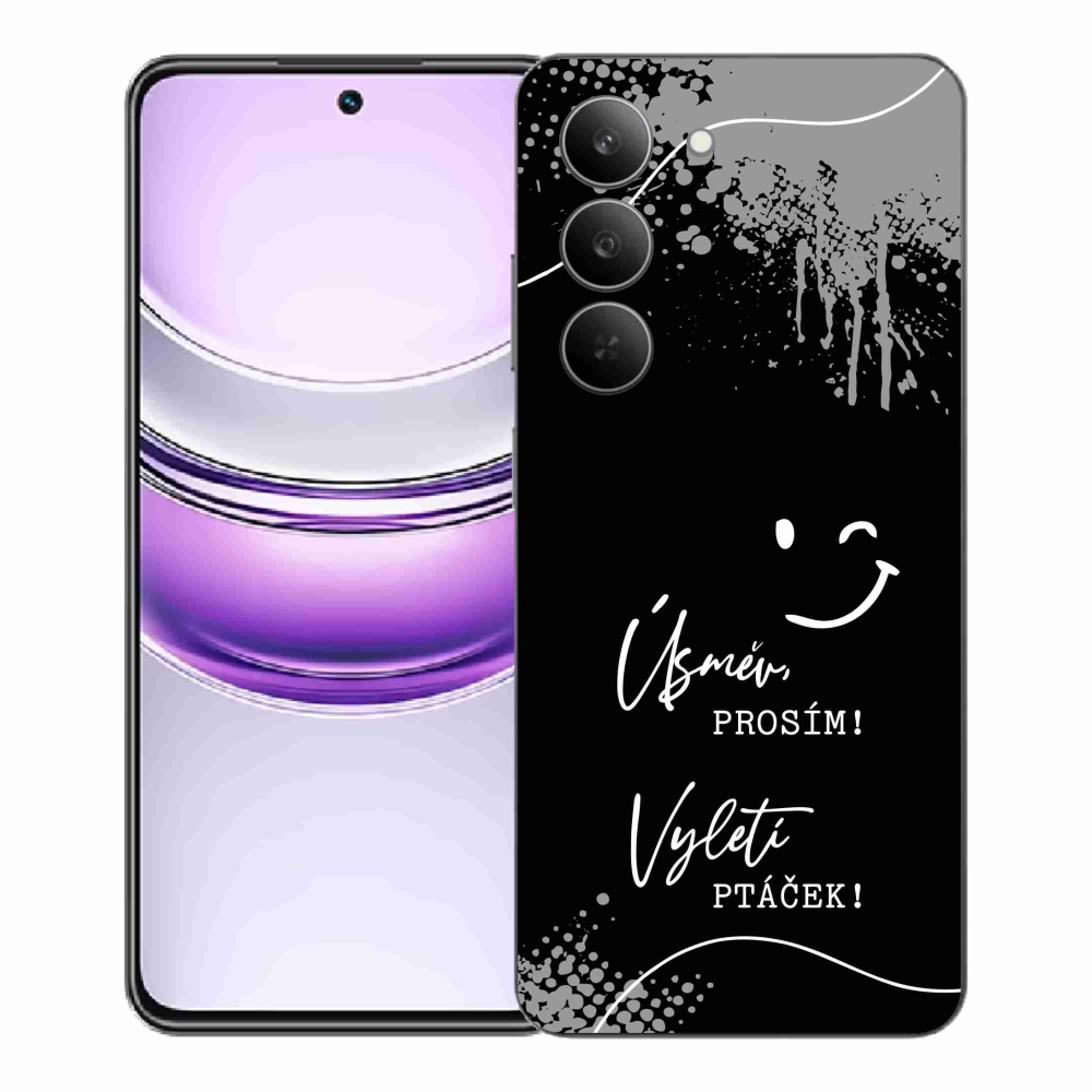 Gelový kryt mmCase na Realme 14x 5G - vtipný text 4 černé pozadí