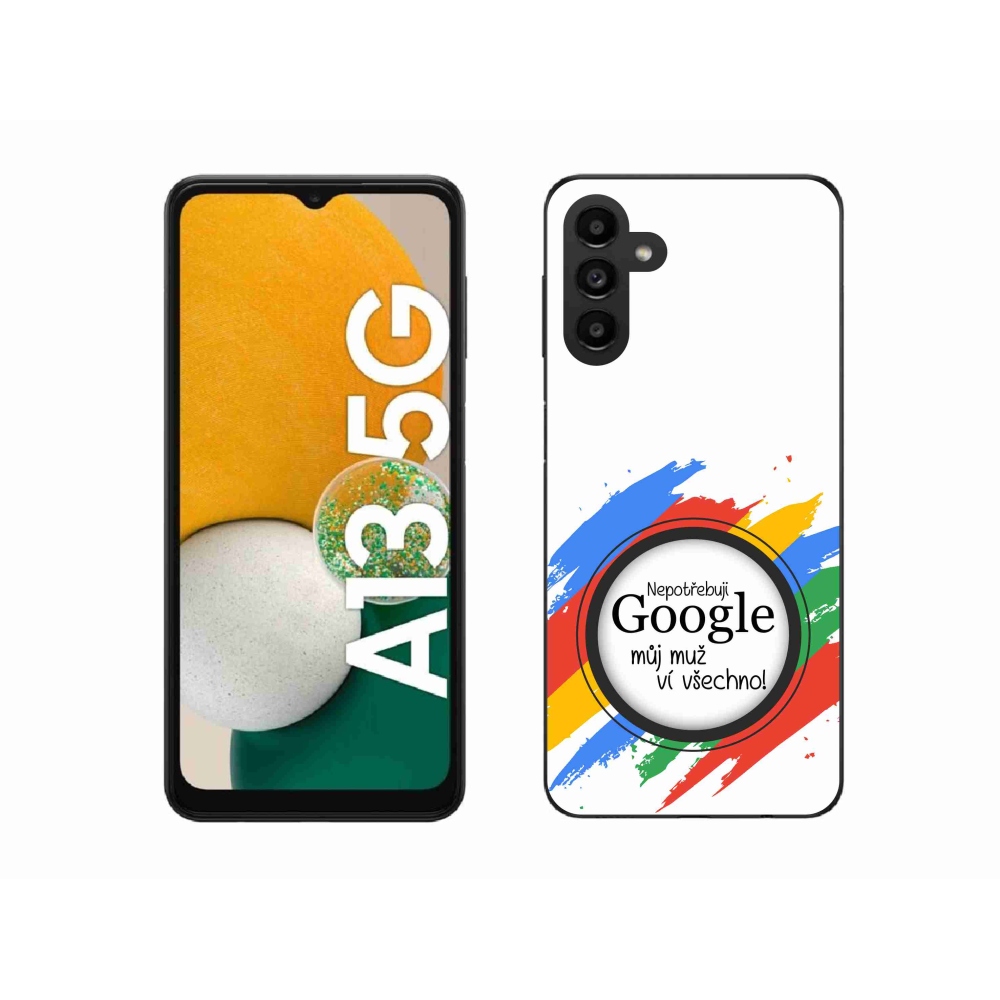 Gelový kryt mmCase na Samsung Galaxy A13 5G - muž ví všechno bílé pozadí