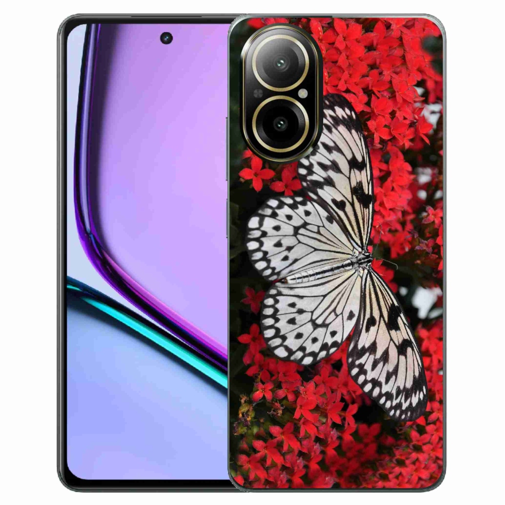 Gelový kryt mmCase na Realme C67 - černobílý motýl 1