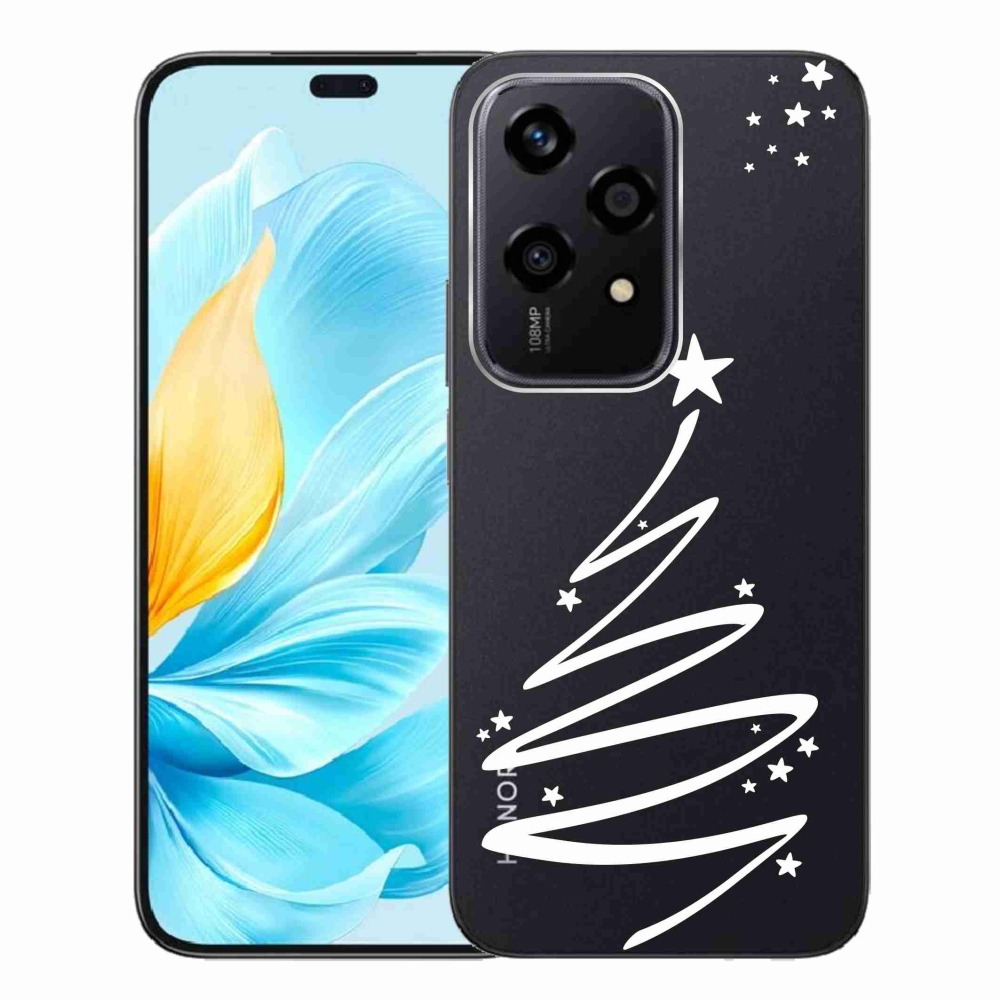 Gelový kryt mmCase na Honor 200 Lite 5G - bílý stromeček na průhledném pozadí