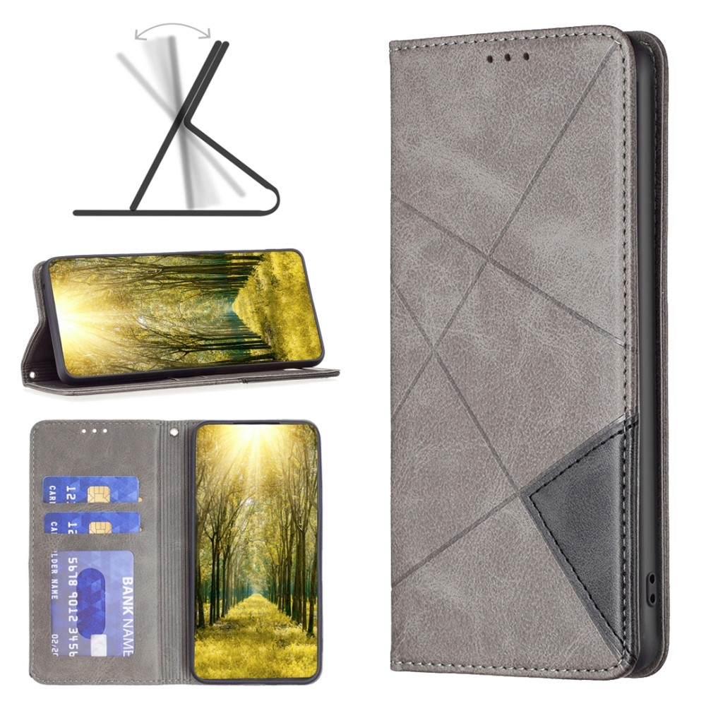 Triangle knížkové pouzdro na Xiaomi Redmi Note 13 Pro 4G/Poco M6 Pro - šedé