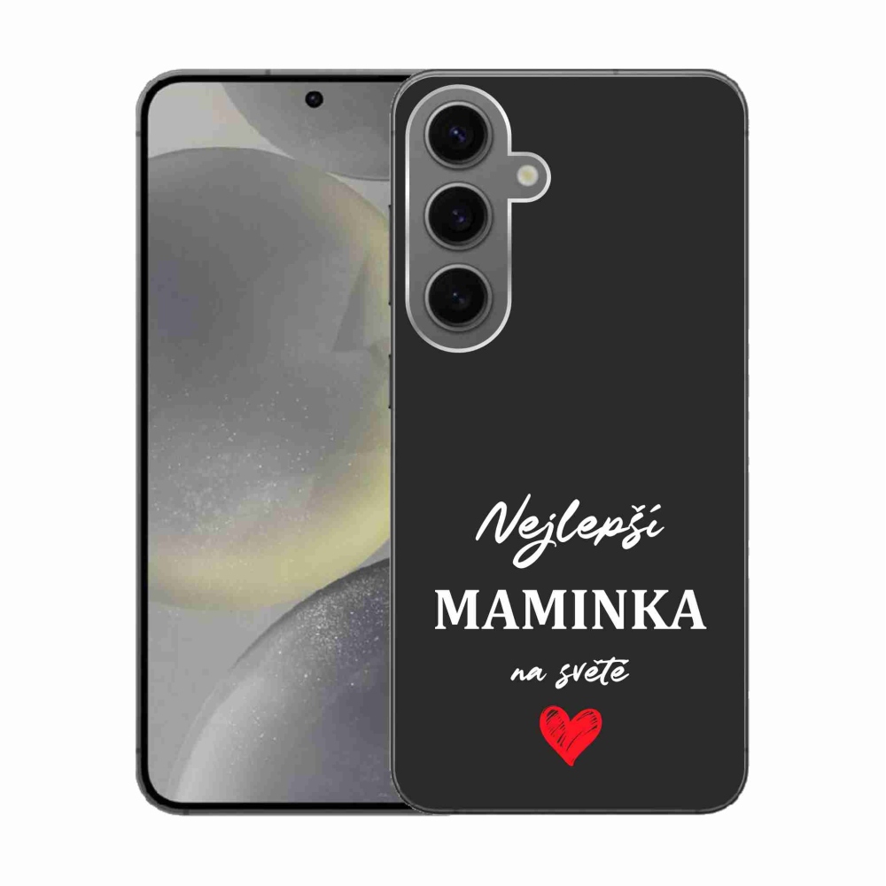 Gelový kryt mmCase na Samsung Galaxy S24 - nejlepší maminka 1 černé pozadí
