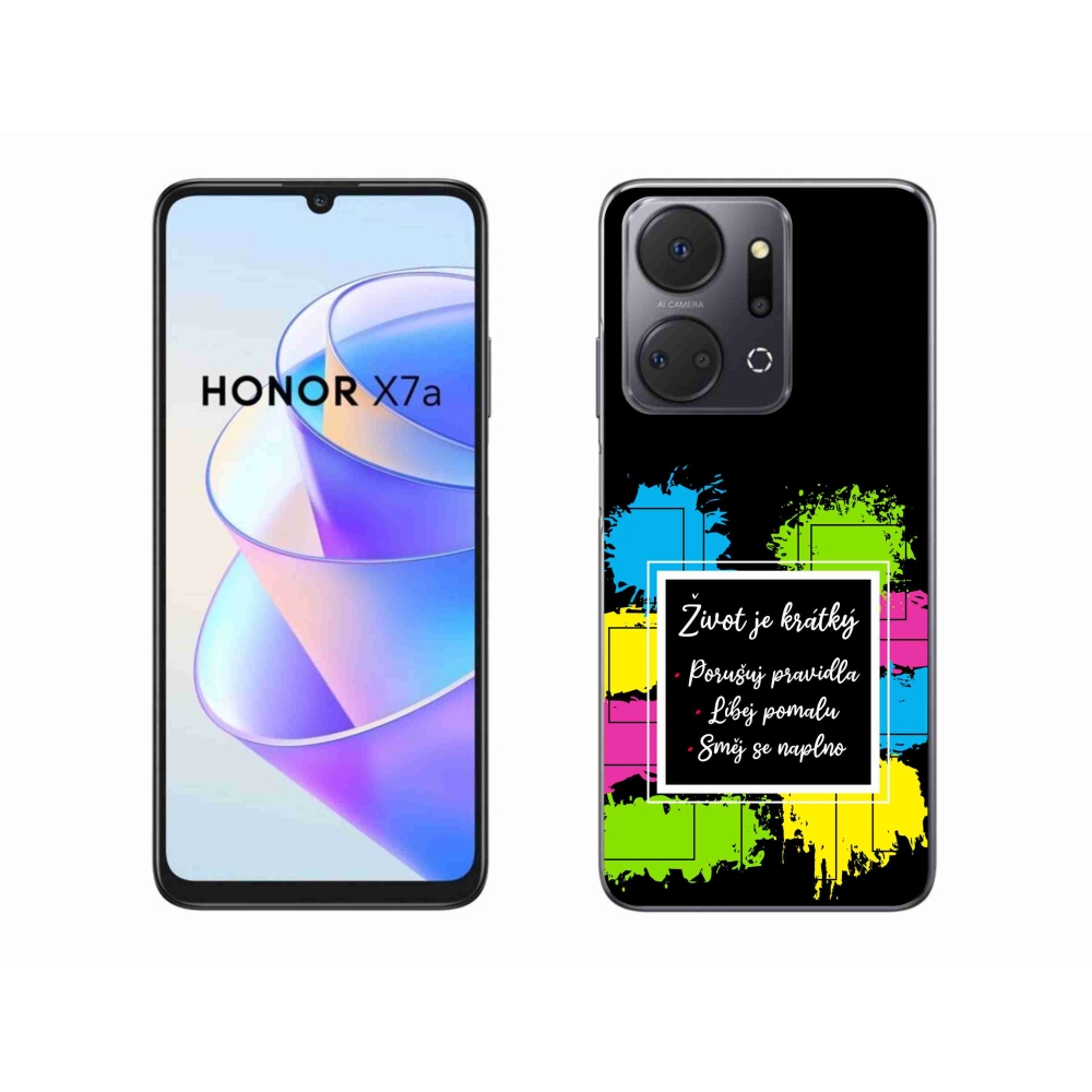 Gelový kryt mmCase na Honor X7a - citát 5 černé pozadí