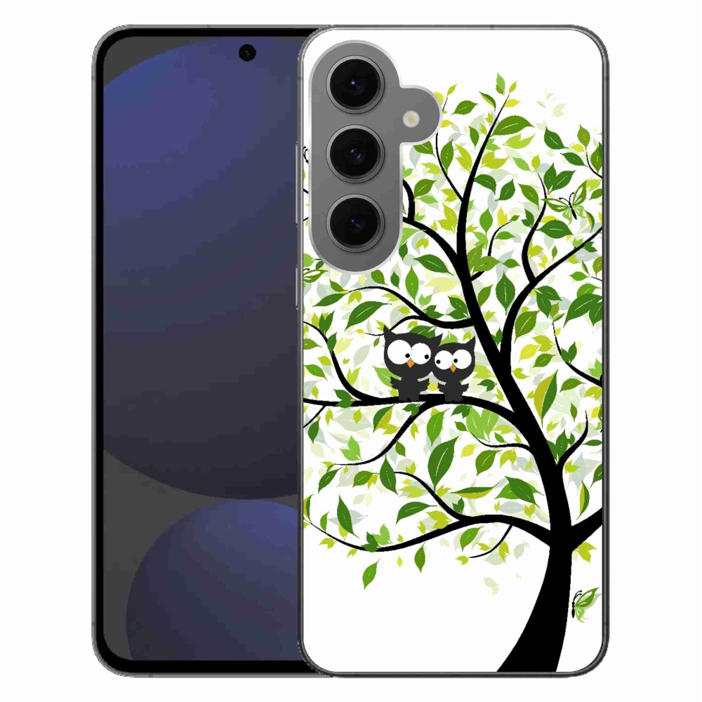 Gelový kryt mmCase na Samsung Galaxy S24 FE - sovičky na stromě