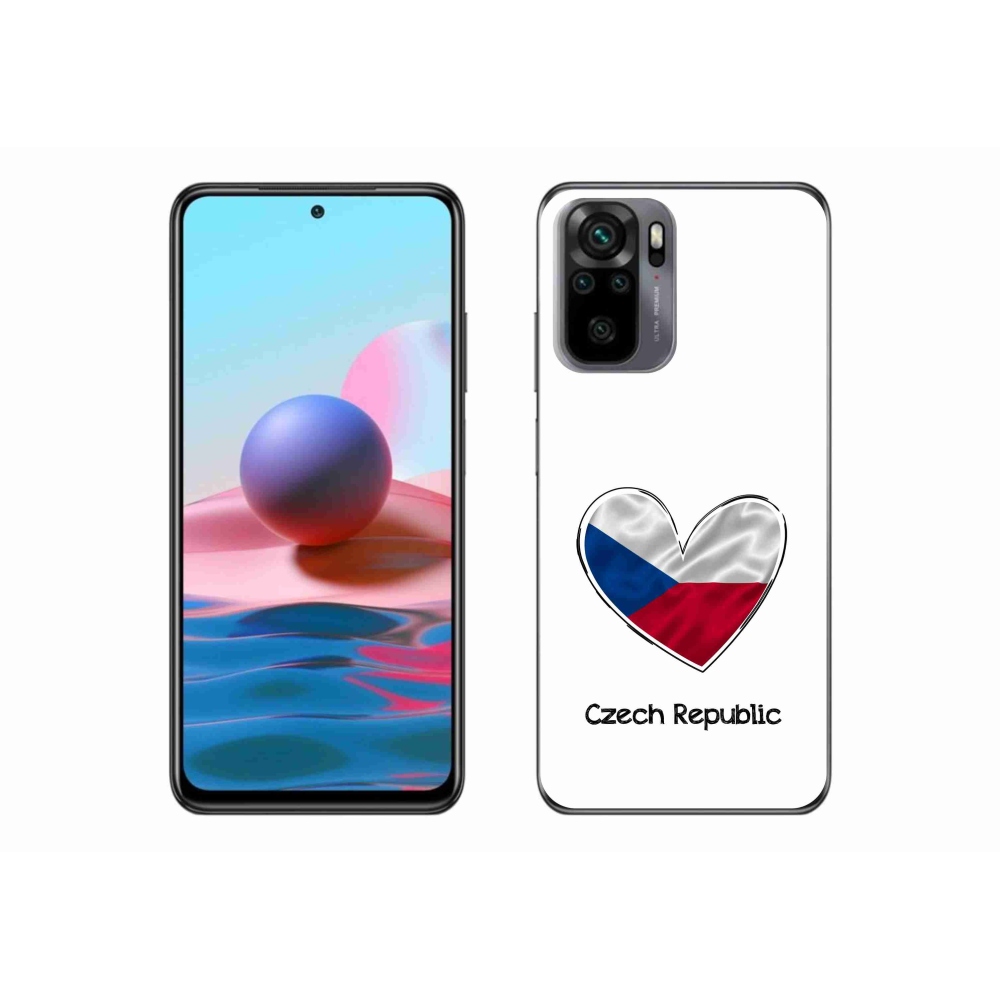 Gelový kryt mmCase na Xiaomi Redmi Note 10 4G - vlajka srdce bílé pozadí