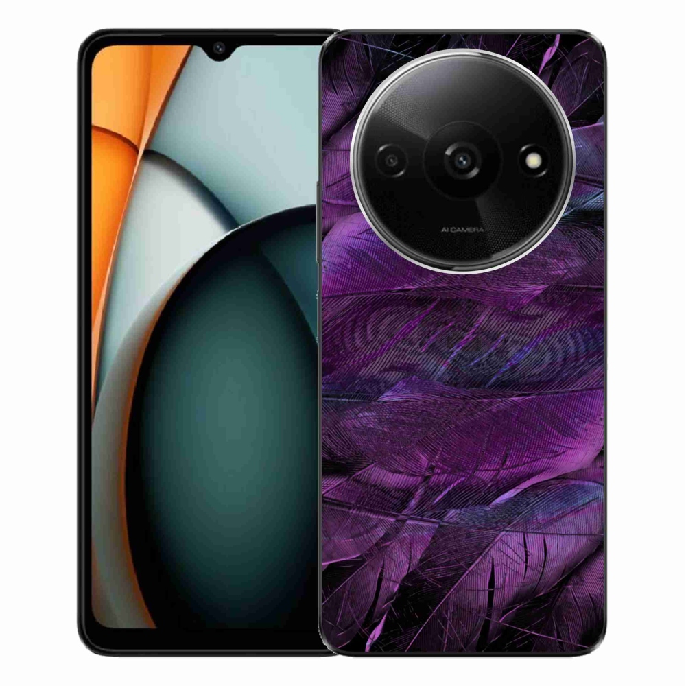 Gelový kryt mmCase na Xiaomi Redmi A3 - fialová pírka