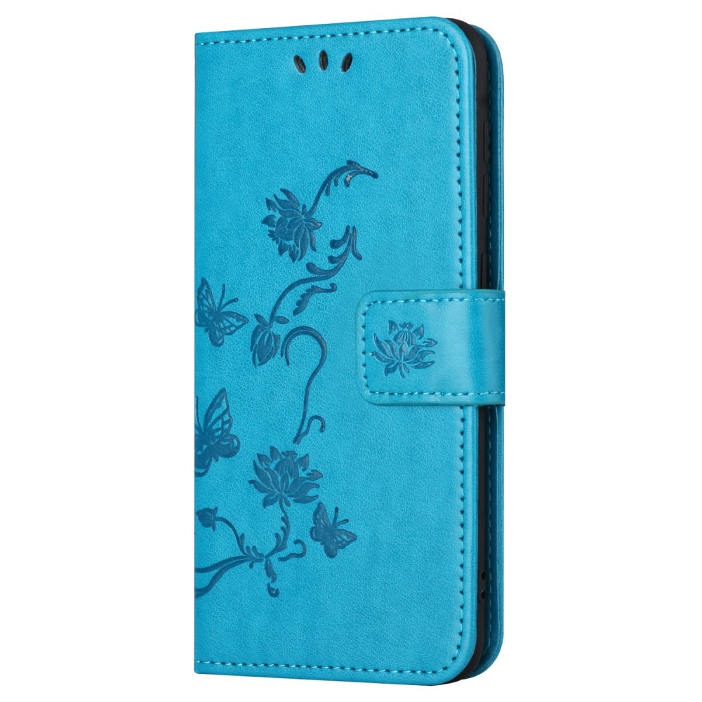 Flower knížkové pouzdro na Xiaomi Redmi 12 4G/5G - modré