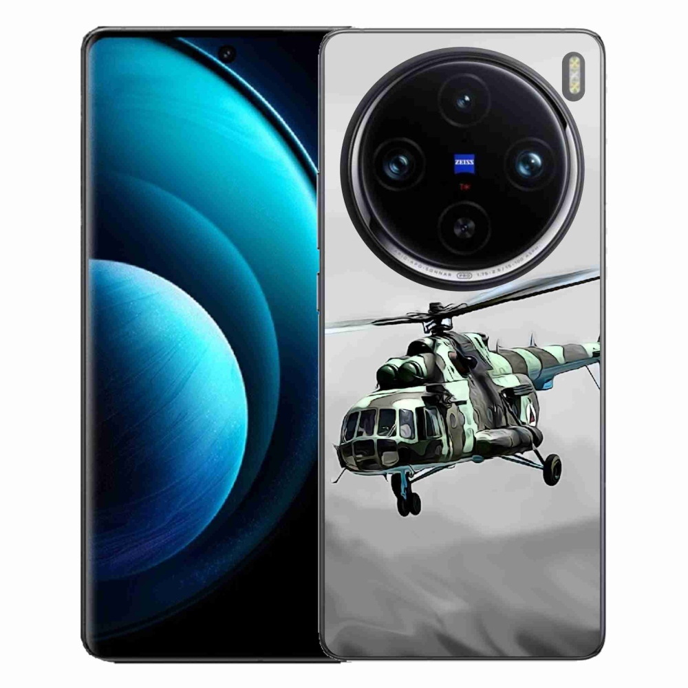 Gelový kryt mmCase na Vivo X100 Pro 5G - vojenský vrtulník