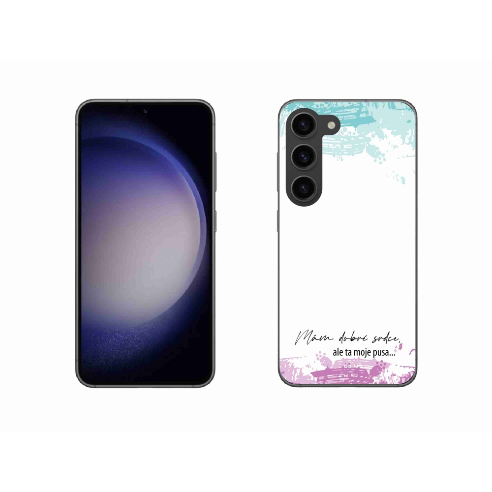 Gelový kryt mmCase na Samsung Galaxy S23 5G - vtipný text 3 bílé pozadí