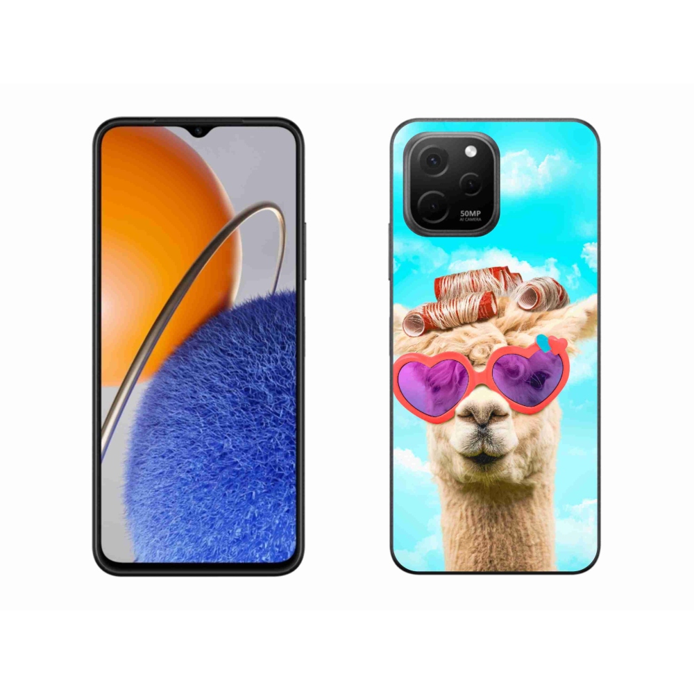 Gelový kryt mmCase na Huawei Nova Y61 - lama s brýlemi
