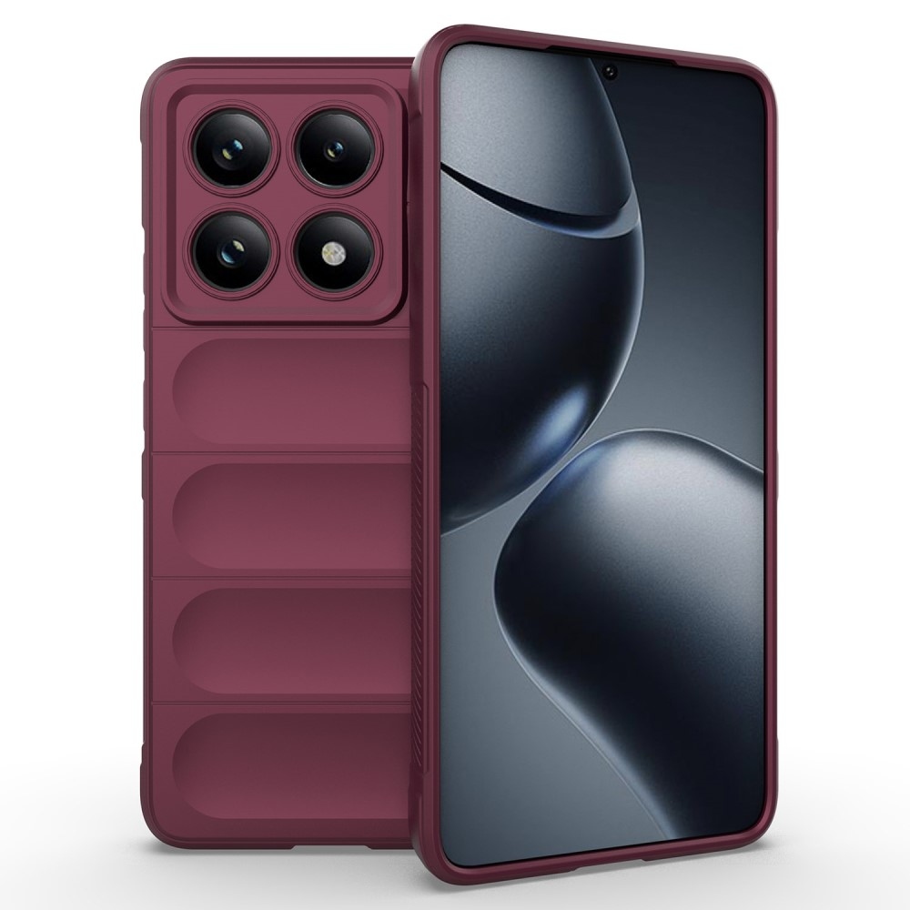 Rugg odolný gelový obal na Xiaomi Redmi Note 14 Pro 5G/Poco X7 5G - vínový
