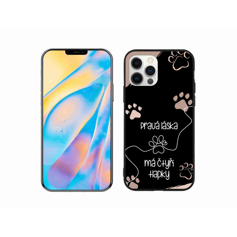 Gelový kryt mmCase na iPhone 12 Pro - psí motiv 1 černé pozadí