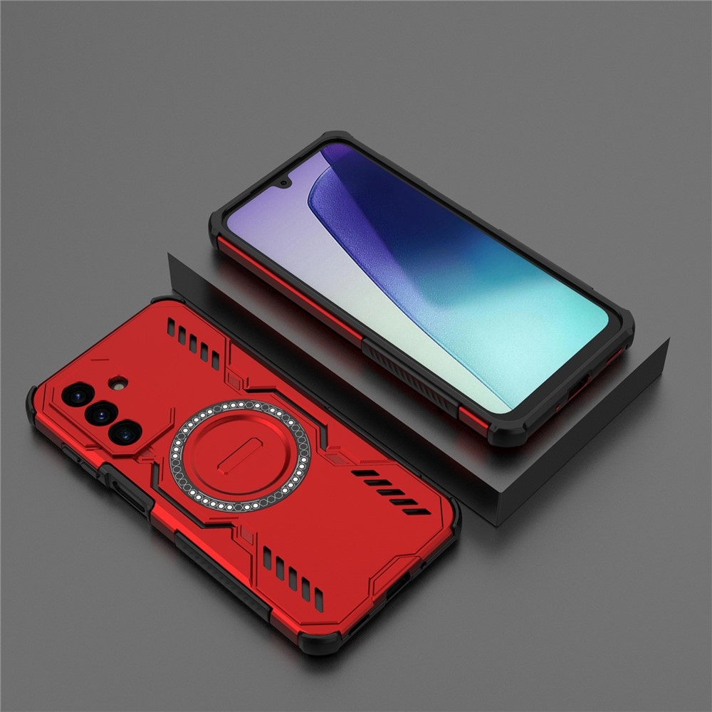 Hollow odolný kryt s MagSafe na Samsung Galaxy A17 5G - červený