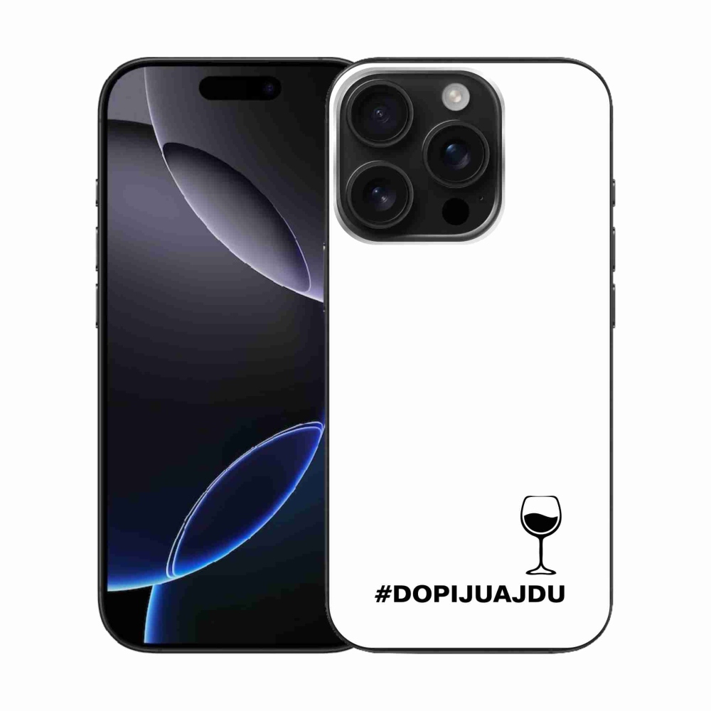 Gelový kryt mmCase na iPhone 16 Pro - vinný motiv bílé pozadí