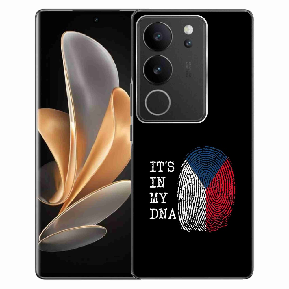 Gelový kryt mmCase na Vivo V29 5G - vlajka otisk prstu černé pozadí