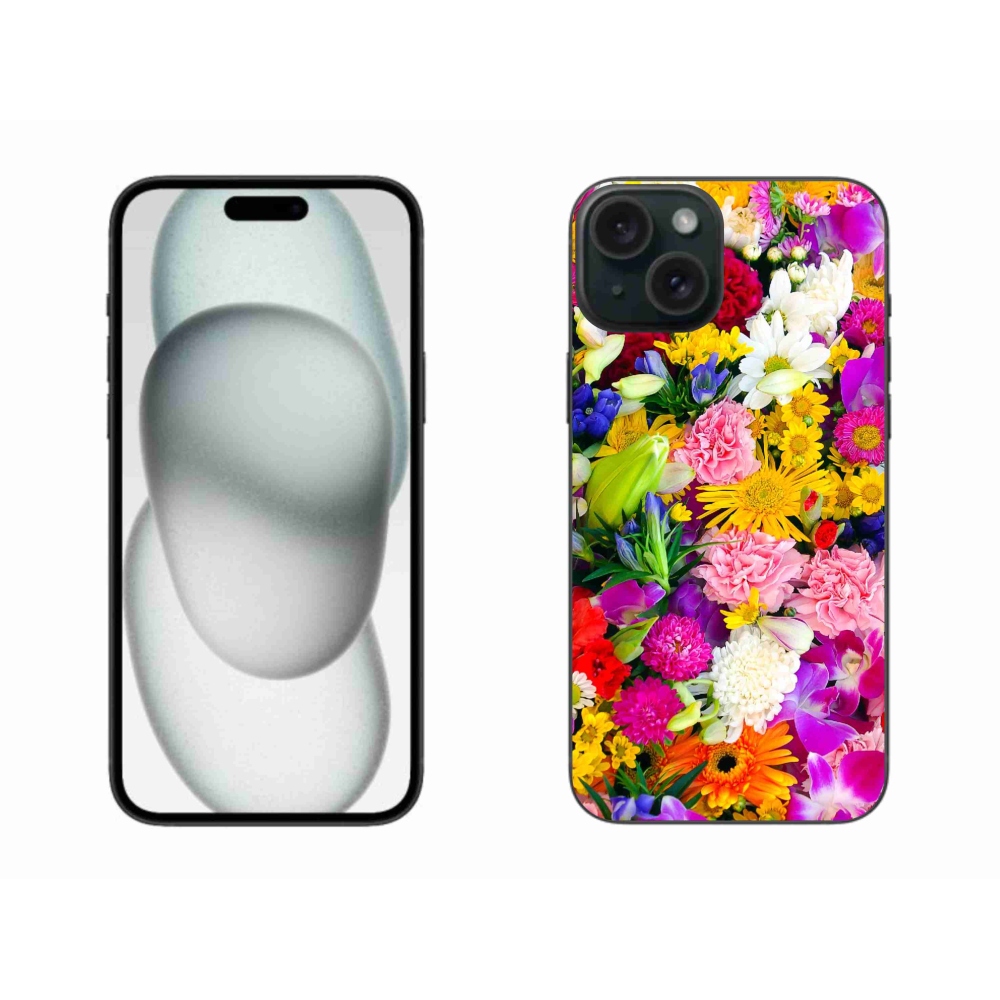 Gelový kryt mmCase na iPhone 15 Plus - květiny 12