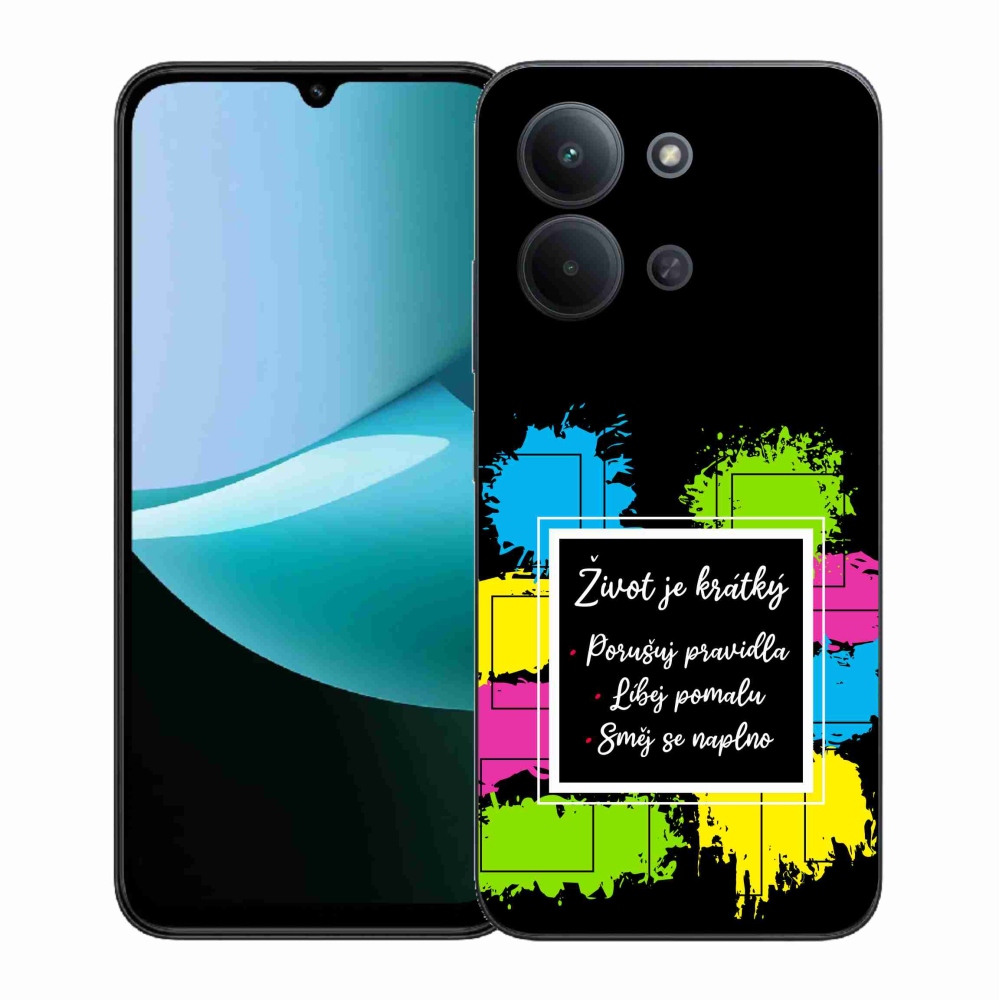 Gelový kryt mmCase na Xiaomi Redmi 15C 4G (171mm)/Poco C85 4G (171mm) - citát 5 černé pozadí