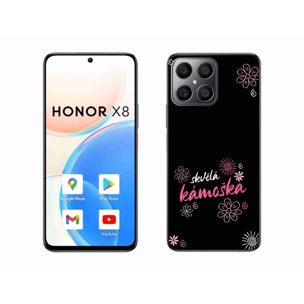 Gelový kryt mmCase na Honor X8 4G - skvělá kámoška černé pozadí