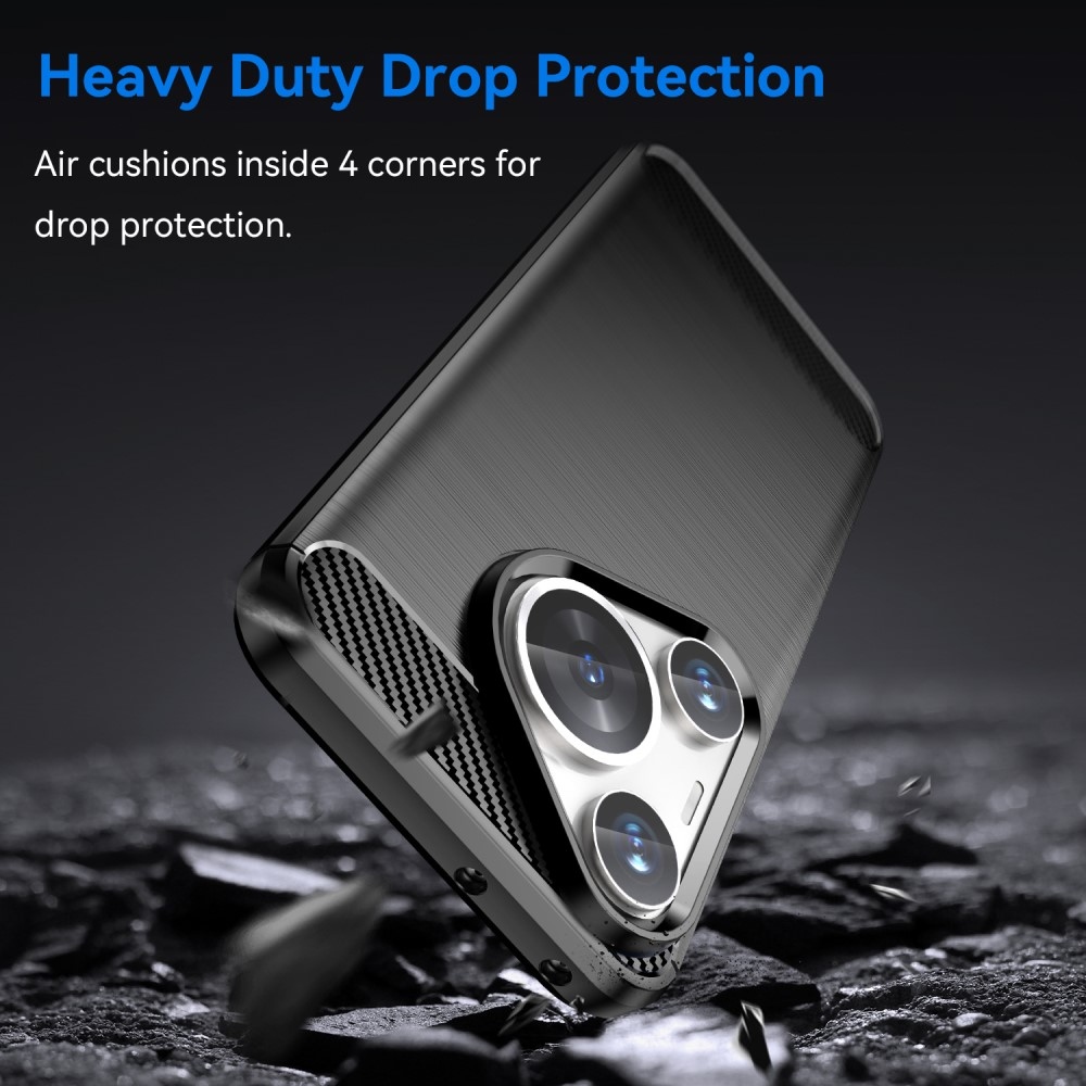 Carbon odolný gelový obal na Huawei Pura 70 Pro - černý