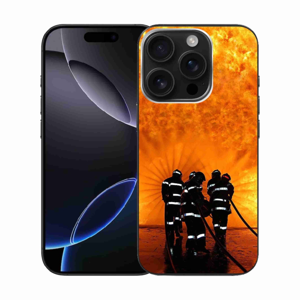 Gelový kryt mmCase na iPhone 16 Pro - požár