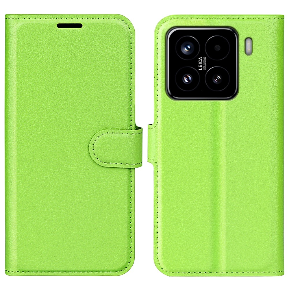 Litchi knížkové pouzdro na Xiaomi 15 - zelené