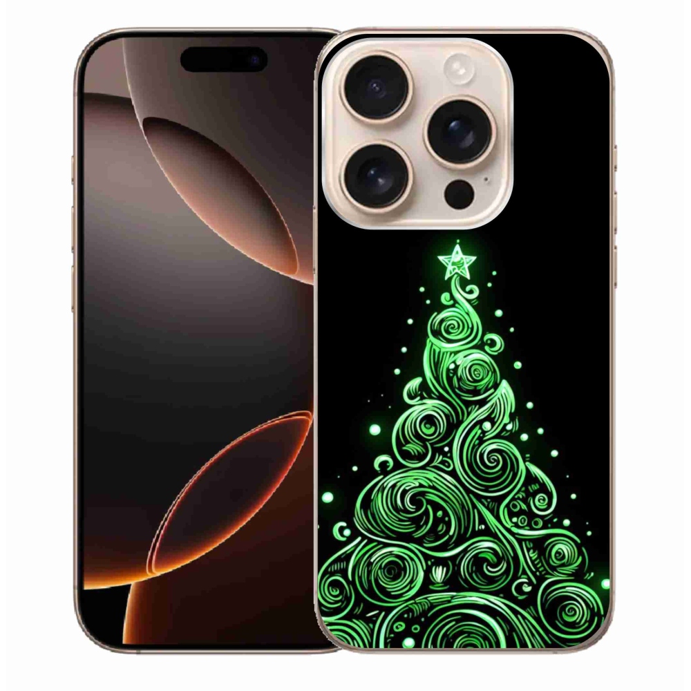 Gelový kryt mmCase na iPhone 16 Pro Max - neonový vánoční stromek 3