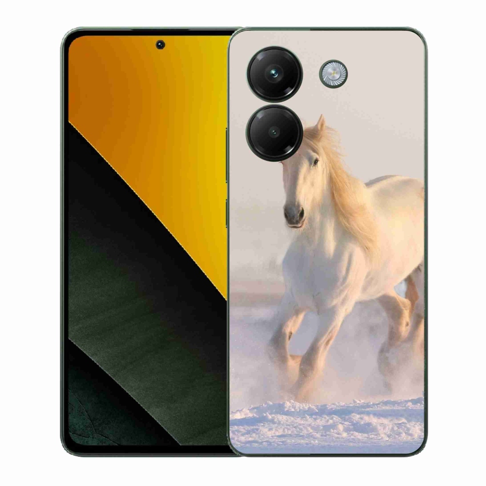 Gelový kryt mmCase na Xiaomi Poco M7 Pro 5G - kůň ve sněhu