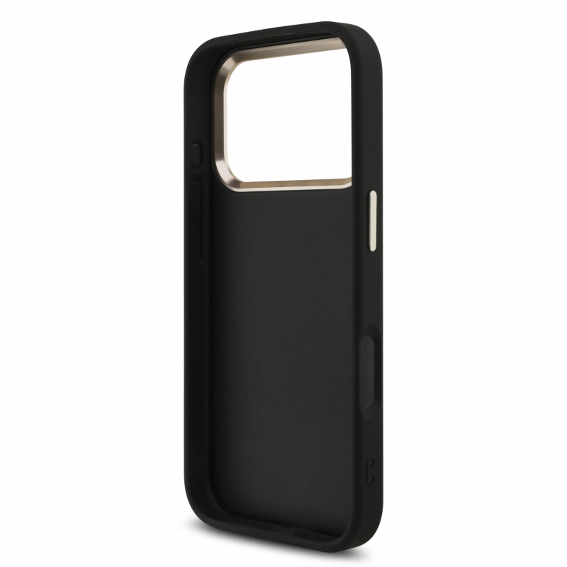 Guess PU 4G Metal Logo Strap Zadní Kryt pro iPhone 18 Pro Black