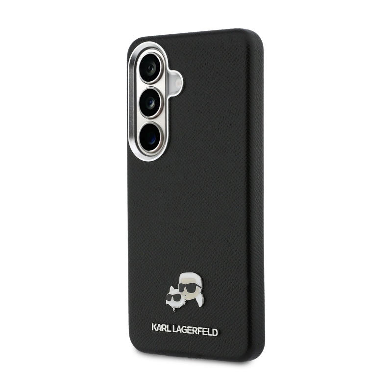 Karl Lagerfeld Grained PU Leather K&CH Heads Magnetic Zadní Kryt pro Samsung Galaxy S26+ Black