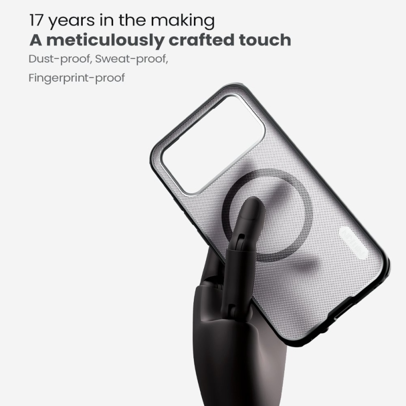 Nillkin Super Frosted PRO Magnetic Zadní Kryt pro Poco F8 Pro Transparent Black