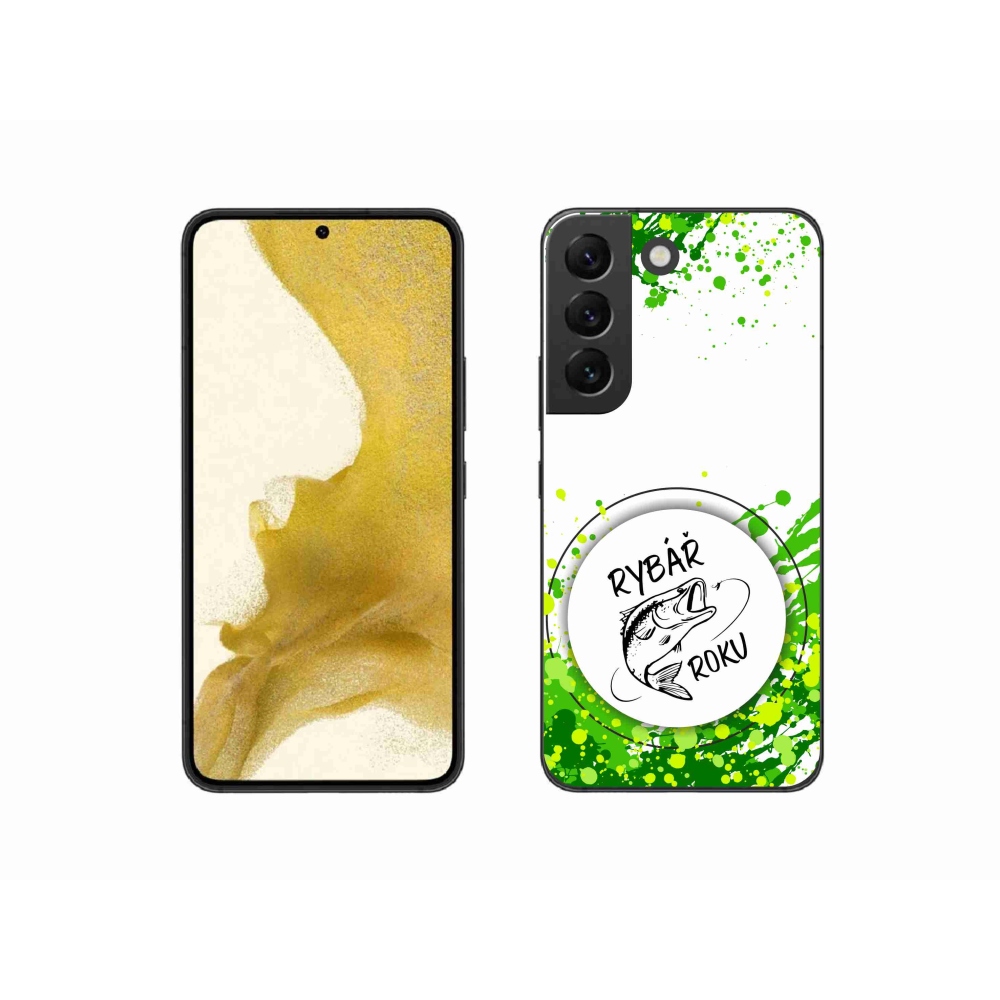 Gelový kryt mmCase na Samsung Galaxy S22 5G - rybář roku bílé pozadí