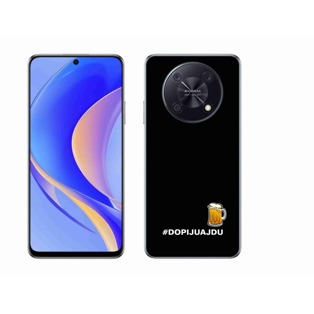 Gelový kryt mmCase na Huawei Nova Y90 - pivní motiv 1 černé pozadí