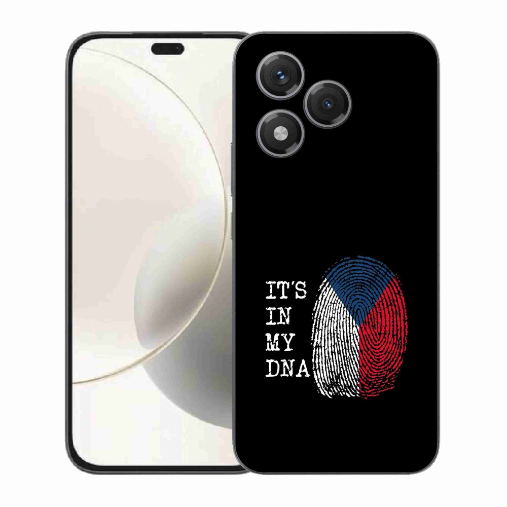 Gelový kryt mmCase na Honor 400 Lite - vlajka otisk prstu černé pozadí