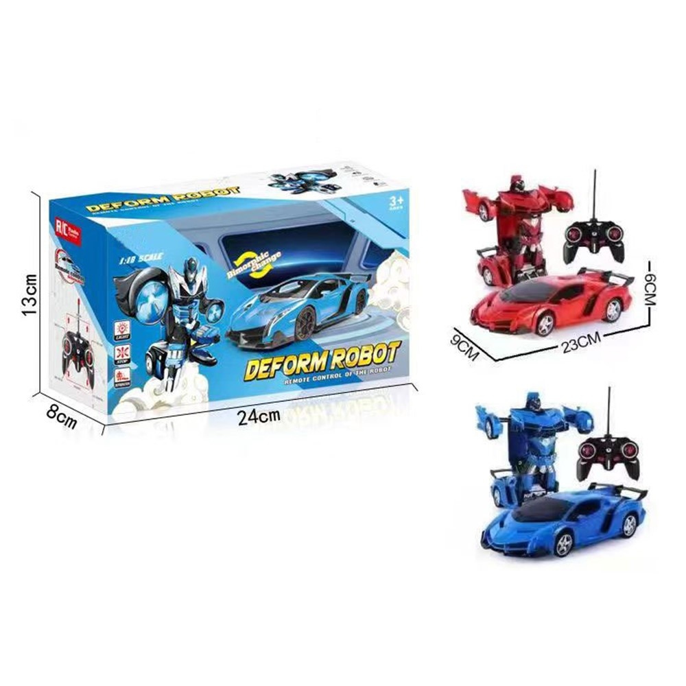 RC transformační auto 2v1 auto a robot - červené