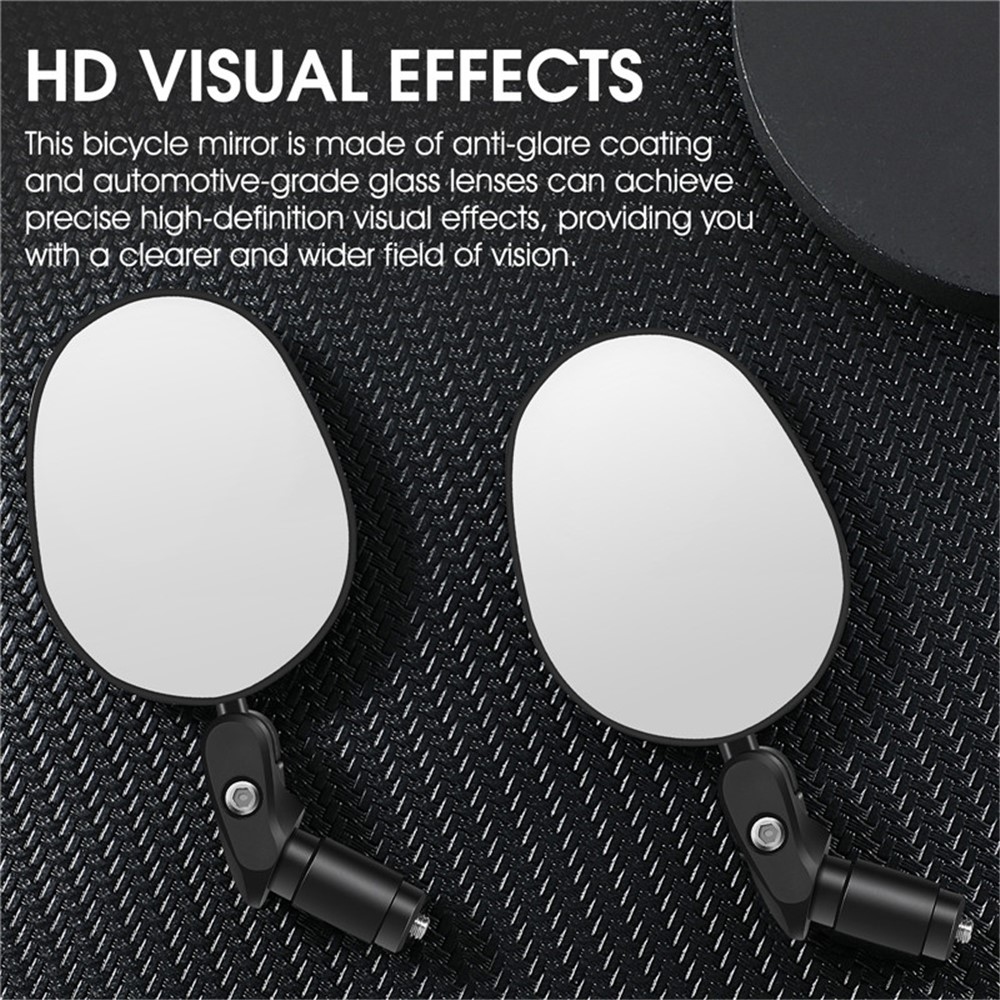 Nastavitelné zpětné zrcátko na kolo s širokoúhlým záběrem – černé
