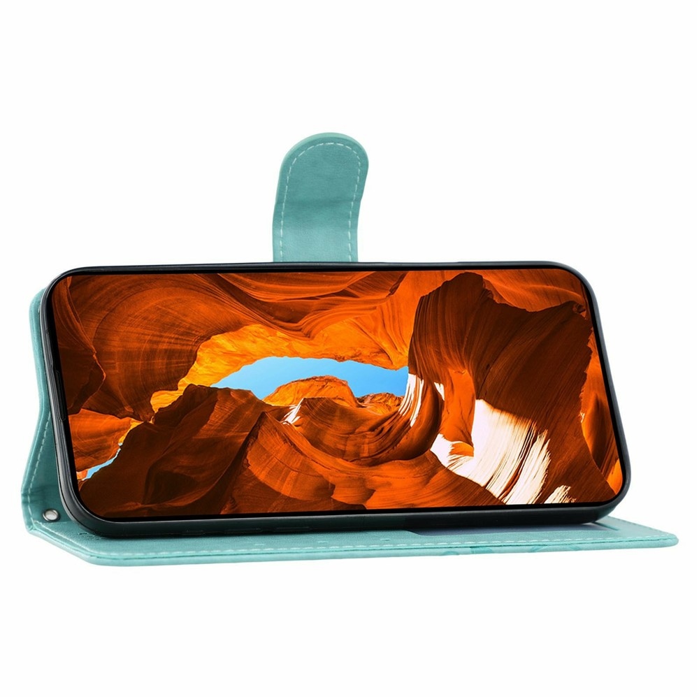 Roses knížkové pouzdro na Xiaomi Redmi 15 5G - modrozelené