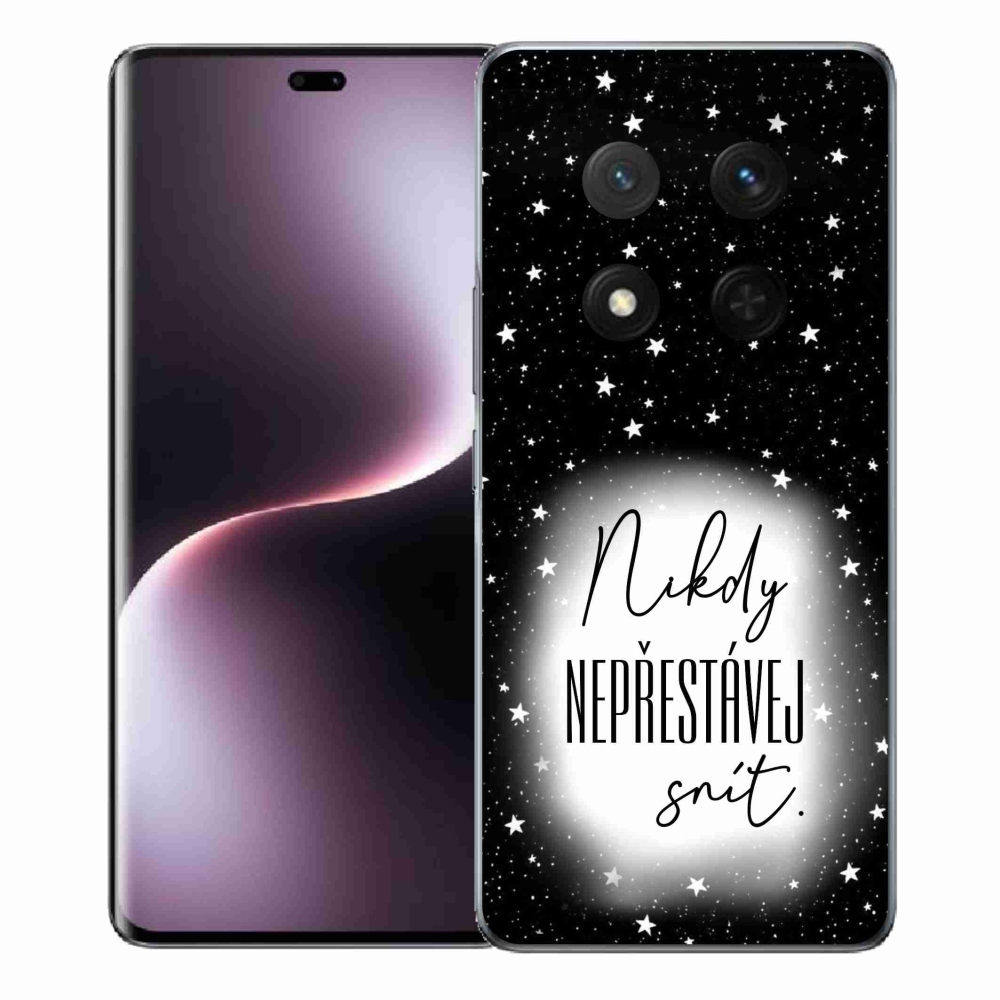 Gelový kryt mmCase na Honor Magic 7 Lite 5G - citát 1 bíločerné pozadí