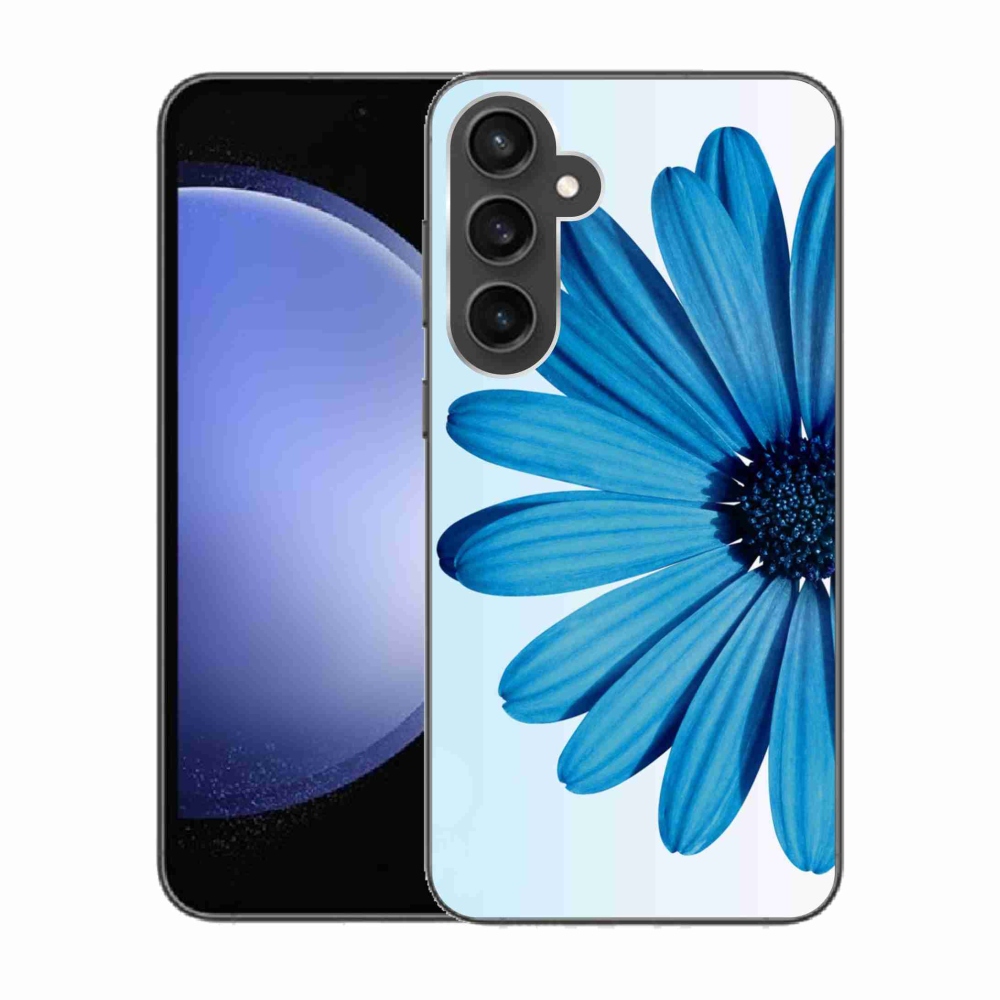 Gelový obal mmCase na Samsung Galaxy S23 FE - modrá kopretina