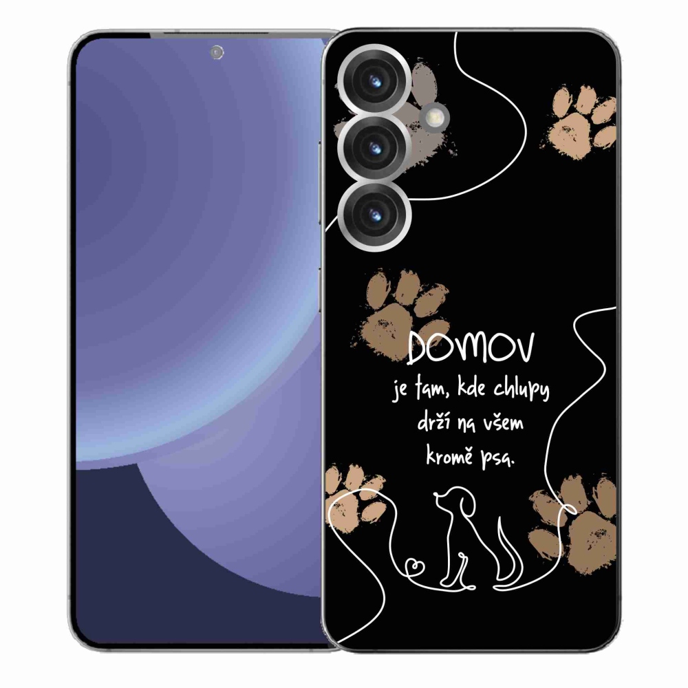 Gelový kryt mmCase na Samsung Galaxy S25+ - psí motiv černé pozadí
