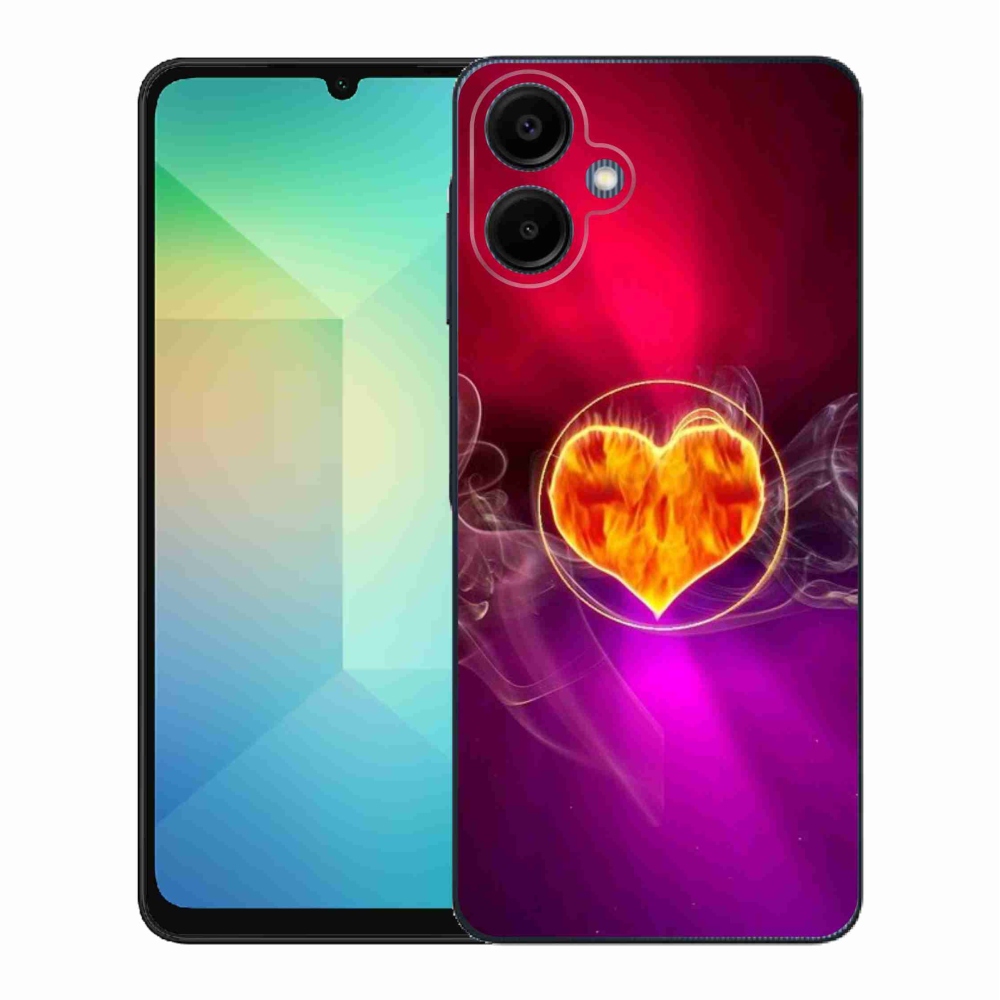 Gelový kryt mmCase na Samsung Galaxy A06 4G - ohnivé srdce